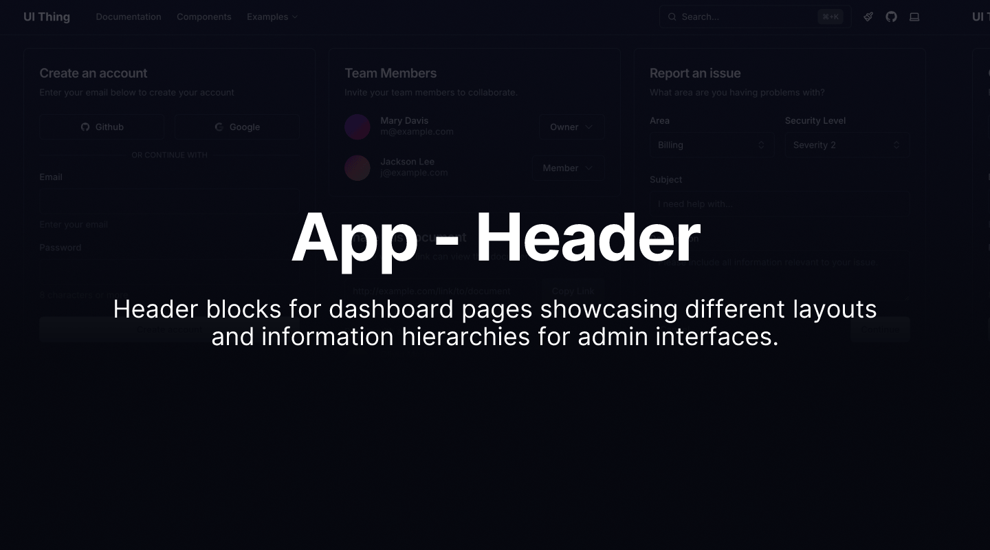 App - Header | UI Thing