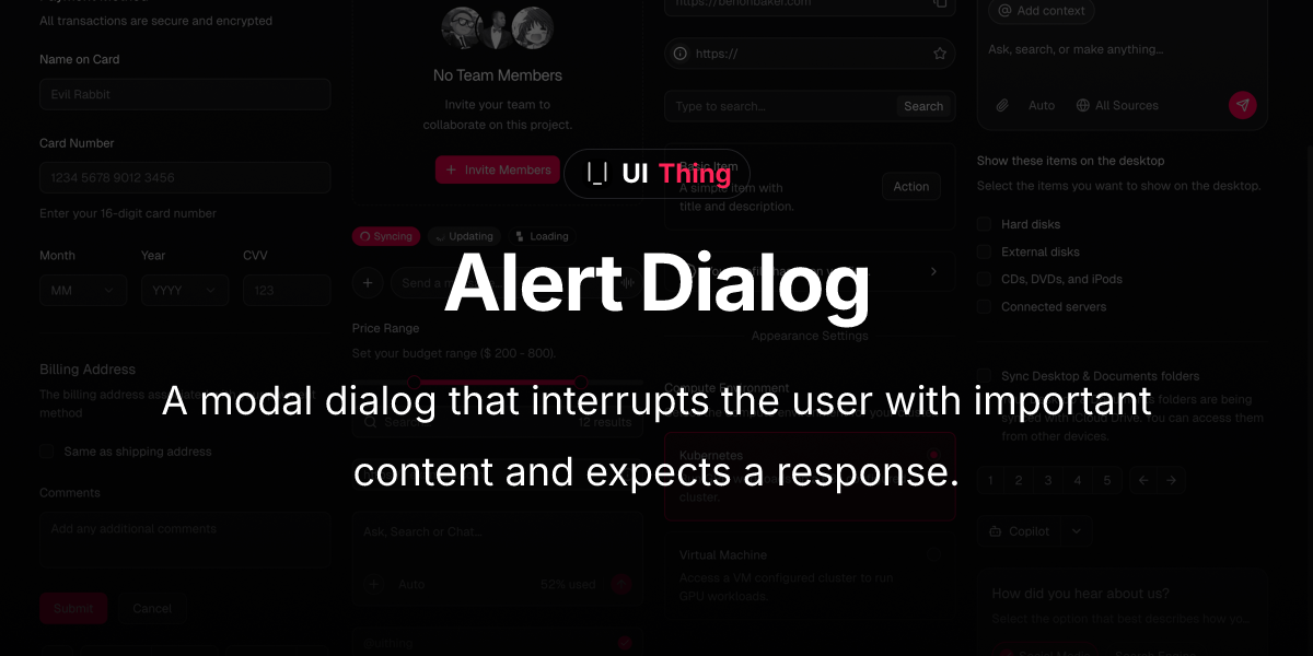 Alert Dialog | UI Thing