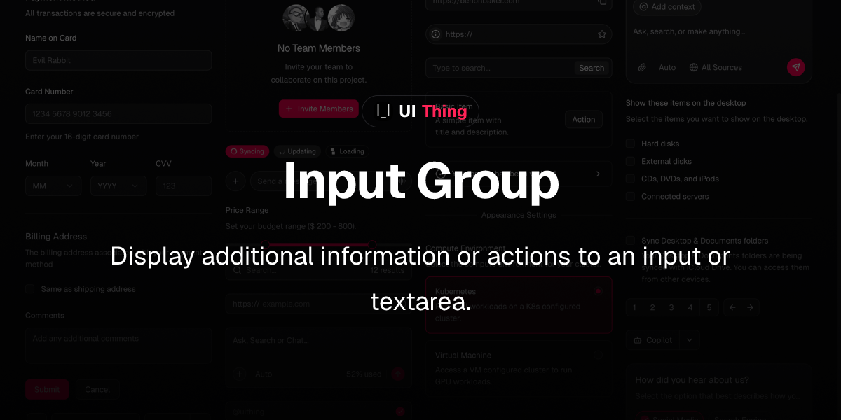Input Group | UI Thing